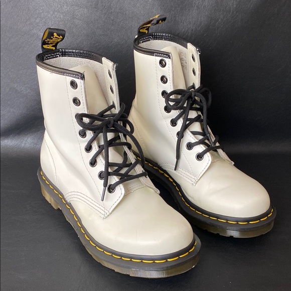 Dr. Martens Shoes - Dr. Martens White Leather Boots